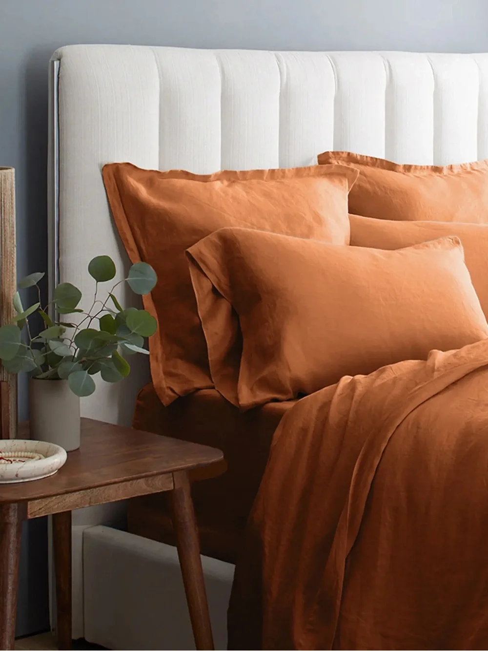 New Quince Mist Terra Cotta  Linen Pillow Sham - Square 26”